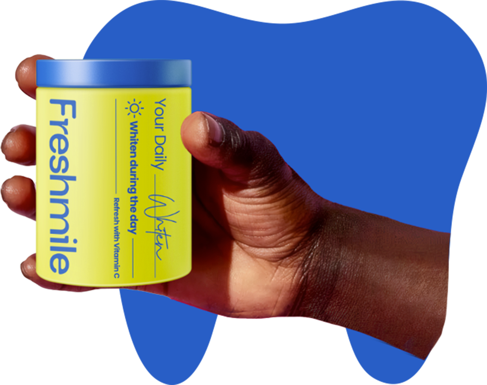 Hand holding a Freshmile tube