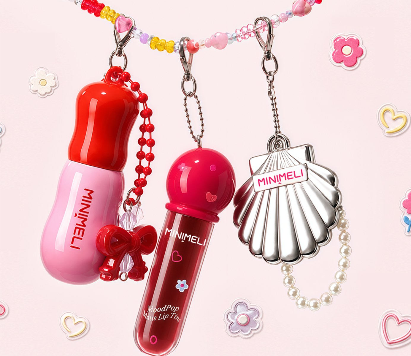 MINIMELI charm lip tints and keychains