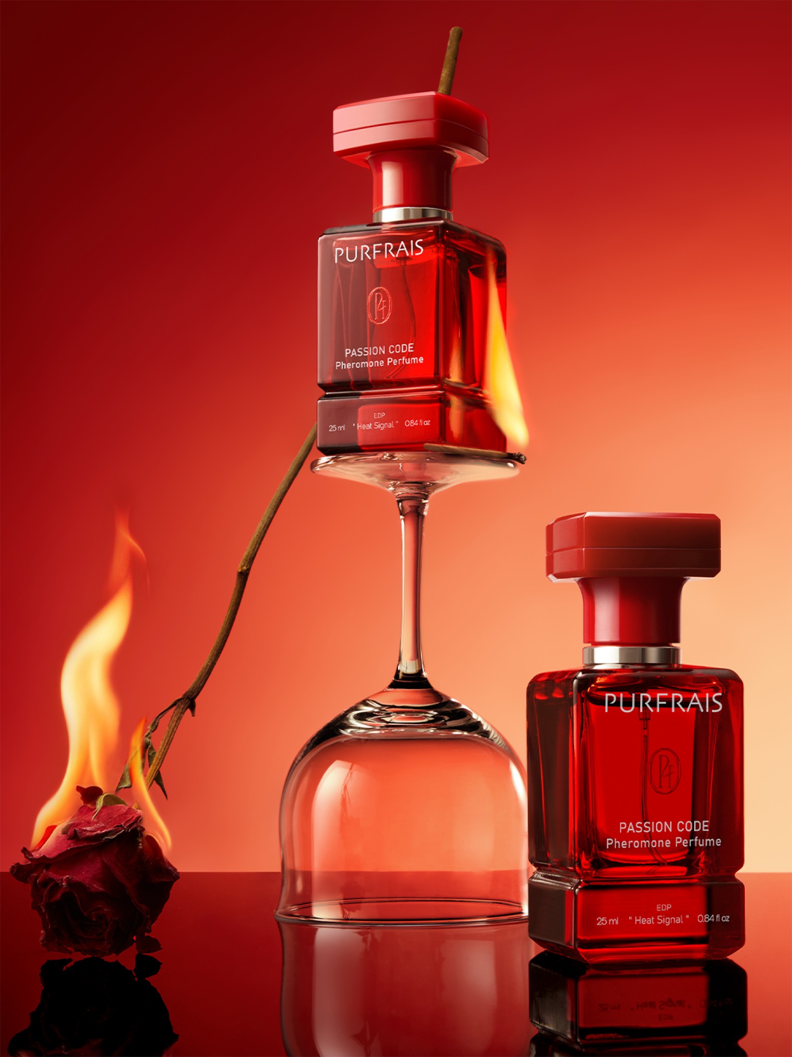 PURFRAIS Passion Code bottle with flame